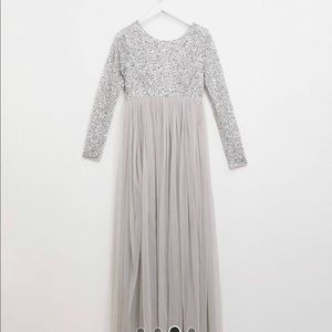 Maya Maternity Bridesmaid full sleeve maxi tulle dress